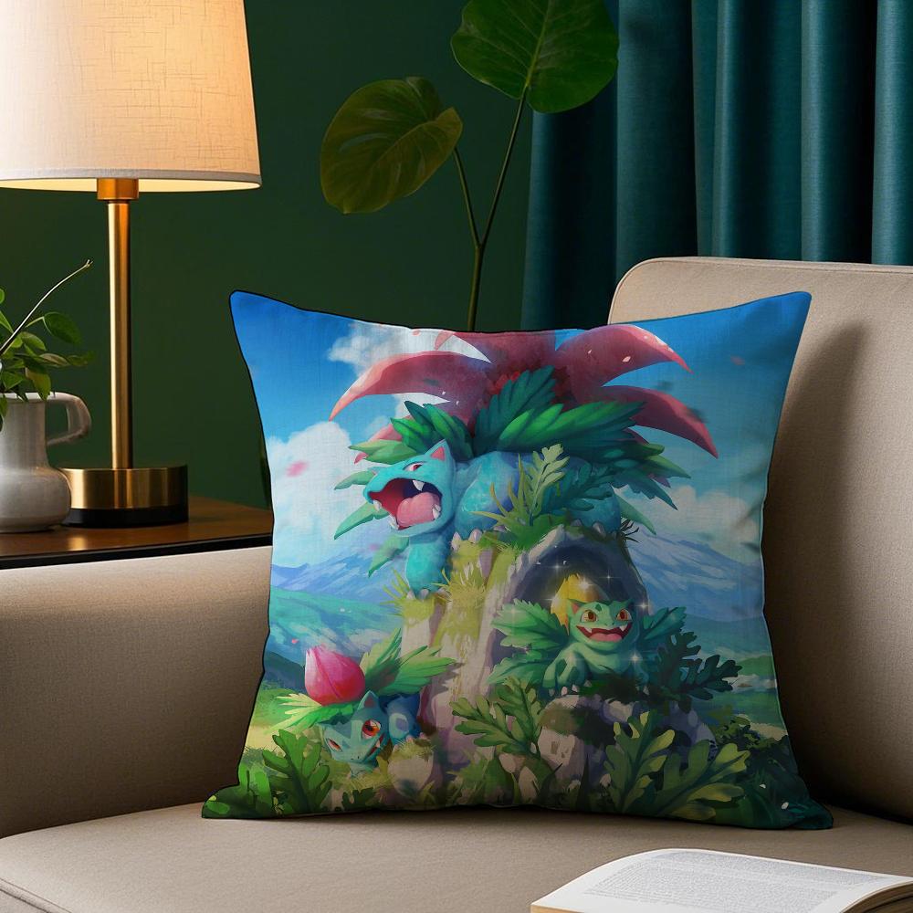 

MINISO Pokemon Series Cute Pillow Case Plush Fabric Soft Pillowcase Double Sided Print Sofa Cushion Cover Throw 16x16Inch