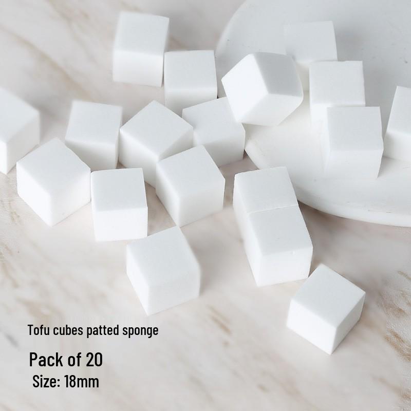 Mini Tofu Gradient Blending Sponge & Brush Set for Blush and Nail Art