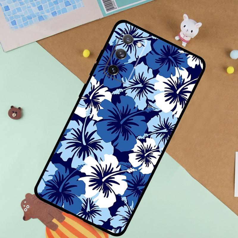 Hibiscus Retro Hawaiian Flower Soft Case For Samsung Galaxy S24 Ultra S9 S10 S20 S22 S23 Plus S21 FE S25 Ultra Funda Cover