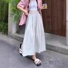 Yamamoto High-Waisted Pleated Long Skirt - Slimming, Solid Color, Versatile Japanese Casual Summer Style