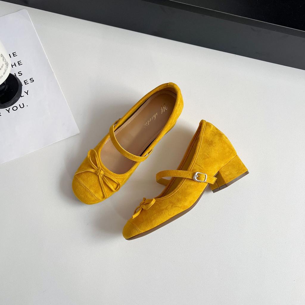 Color matching ballet shoes thick heel plus inner increase 7cm word with French light mouth silver single shoes evening elegant women's high heel