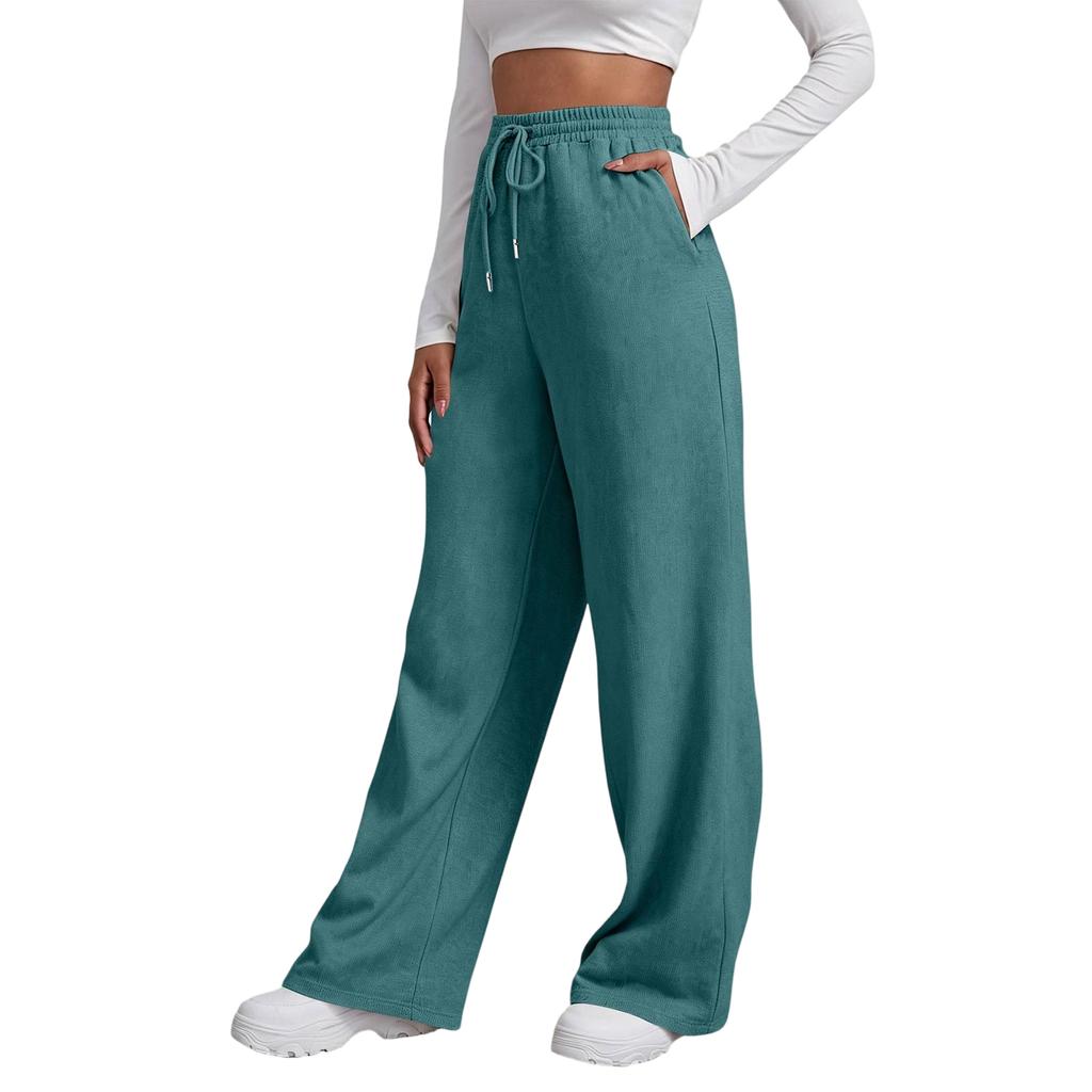 Women's High Waist Color Wide Leg Yoga Pants for Workout and