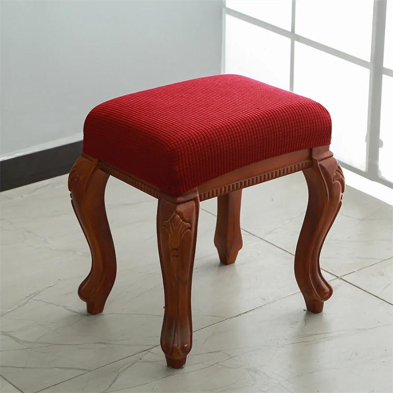 

Однотонные эластичные чехлы для стульев из жаккарда, защитные чехлы для сидений в спальню, чехлы для квадратных стульев, пыленепроницаемые съемные чехлы для стульев вино красного