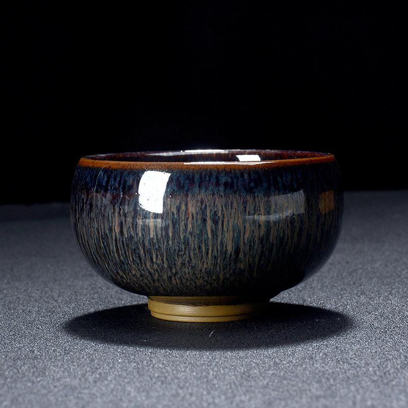 NEW Brushed Jianzhan Firewood Master Ceramic Kiln Large Tasting Tianmu Glaze Bowl Tea Douli Cup