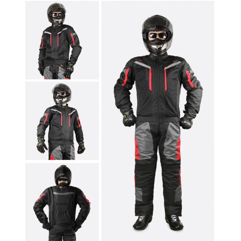 Mens Winter Motorcycle Riding Suit Set Windproof Warm Racing Gear Thick Full Body Protective Outfit