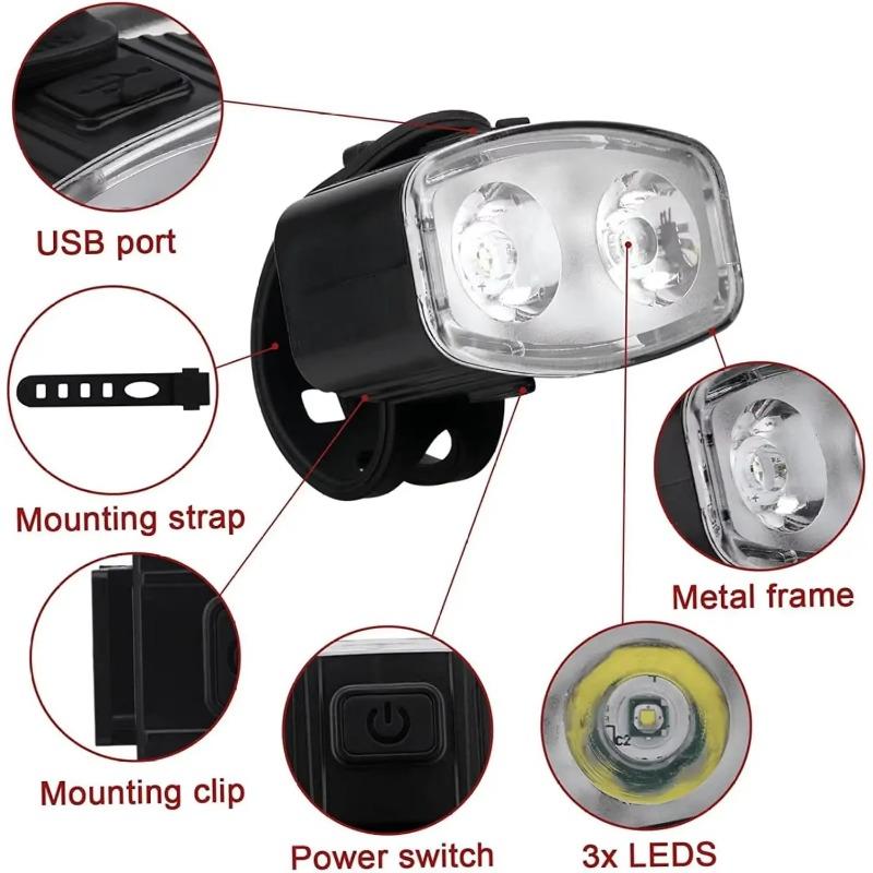 Ciclismo Bicicleta Farol Traseiro Bicicleta LED À Prova D'Água Luz Do Carro USB Recarregável Lanterna Brilhante Equipamento De Passeio Noturno