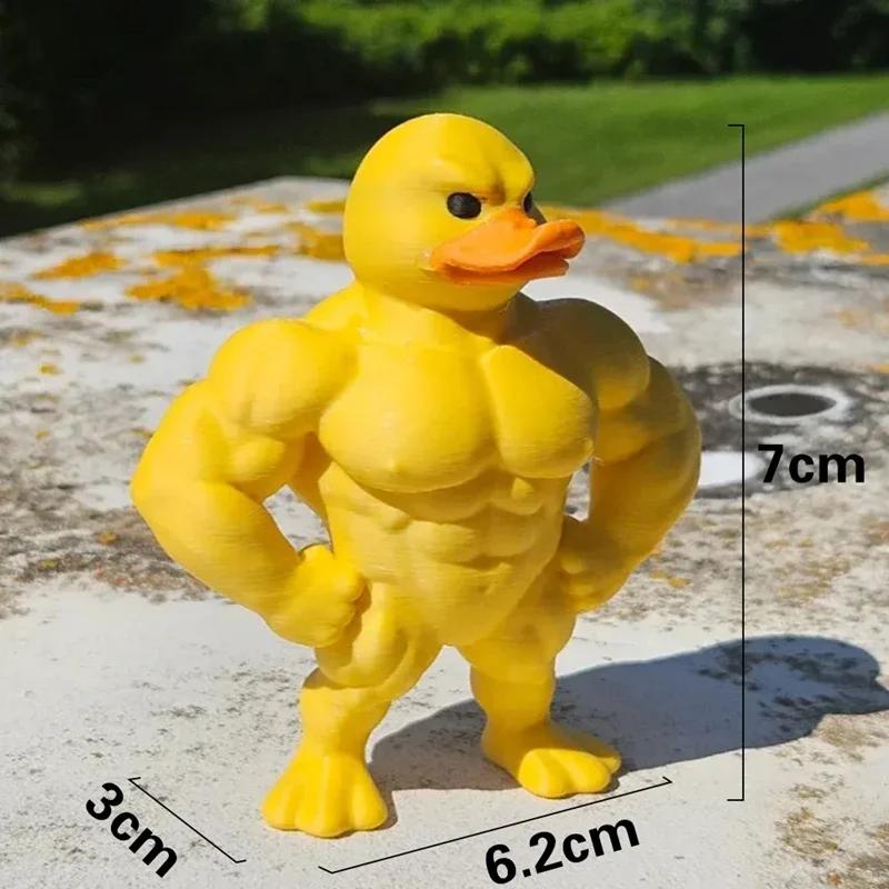 Muscle Duck Statue -3D Desktop Decor,Cute Bookshelf Whimsical Figurine,Multifunctional Indoor/Outdoor Decoration, Home Accessory
