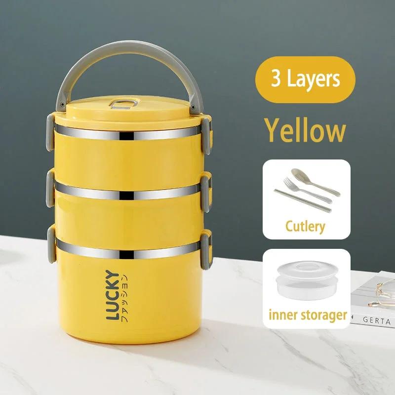 1/2/3/4-lagige tragbare Lunchbox Thermo-Isolierung Bento Thermosbehälter Bento-Tasche Speisenwärmer für Kinder Lebensmittelbehälter