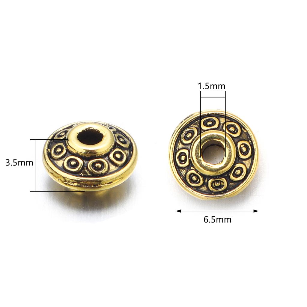 50 Stück/Los 6,5x3,5mm Vintage Legierung Abstandshalter Perlen Metallperlen Lose Perlen Für Schmuckherstellung DIY Armband Halskette Zubehör