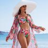 European and American Fashion and Sexy High-end Women's Swimwear Bikini BIKINI Three-piece Multi-color Printed Women's Swimsuit