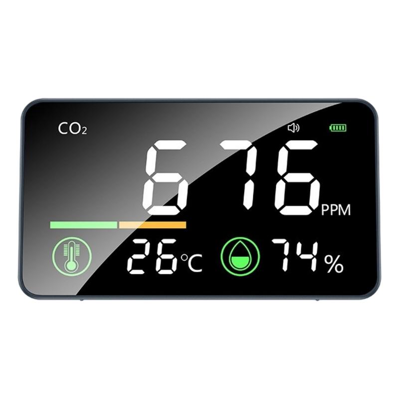 High Accuracy CO2 Meter Temperature Moisture  & CO2 Tester 3 in 1 Carbon Dioxide Detectors Easy to Carry Device for Indoor Space
