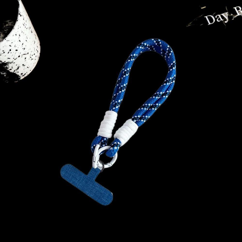 Detachable Mobile Phone Lanyard with Patch Braided Phone Wrist Strap Phone Charm Hanging Ornaments Phone Hanging Chain