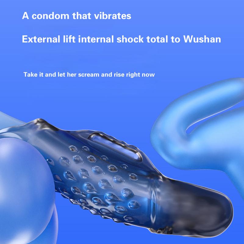 Dick Sleeve Vibrating Cock Ring Penis Ring Vibrator Delay Ejaculation G Spot Clit Stimulate Massager Sex Toys for Men Couple