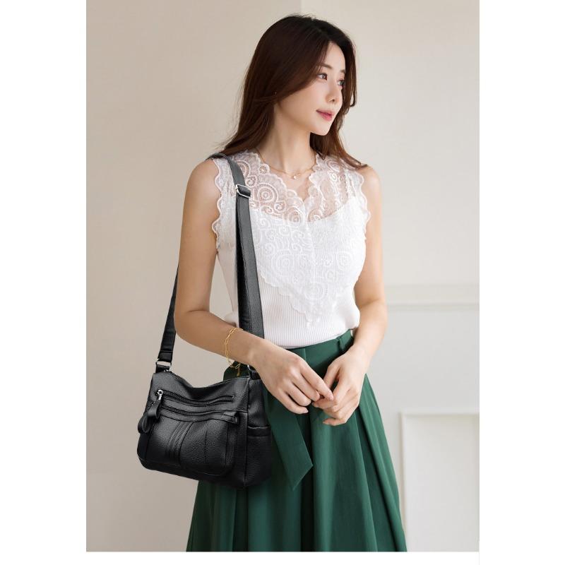 Solid Color Shoulder Crossbody Bag