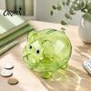 Plastic Piggy Bank Unbreakable for Kids, Transparent Pig Shape Cash Coin Bank, Money Saving Jar Box Nursery Bedroom Decor