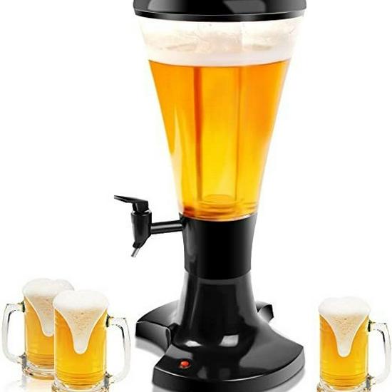 Torre Erogatore Luminosa per Bevande da 3L – Bicchieri Resistenti per Birra, Succhi o Cocktail