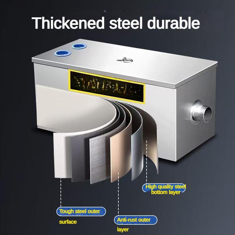 304 Stainless Steel Multi-layer Filter Oil Water Separator Kitchen Dining Room Grease Trap High Quality Oil Separation Tank