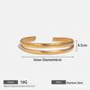Women's Retro Gold Multi-Layer Stainless Steel Enamel Open Bangle Bracelet