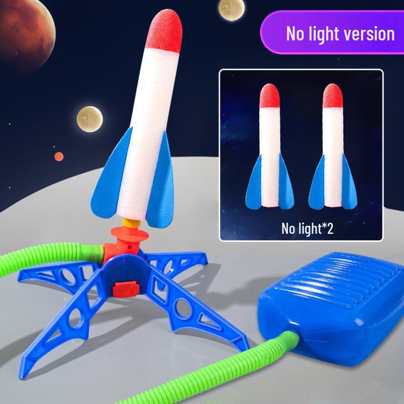 Interactive Foot-Pedal Rocket Launcher Toy with LED Lights for Outdoor Play