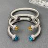 Bracciale Intrecciato a Spirale di David Decorazioni in Cristallo Colorato Bracciale con Bocca Aperta Gioielli di Moda di Alta Qualità