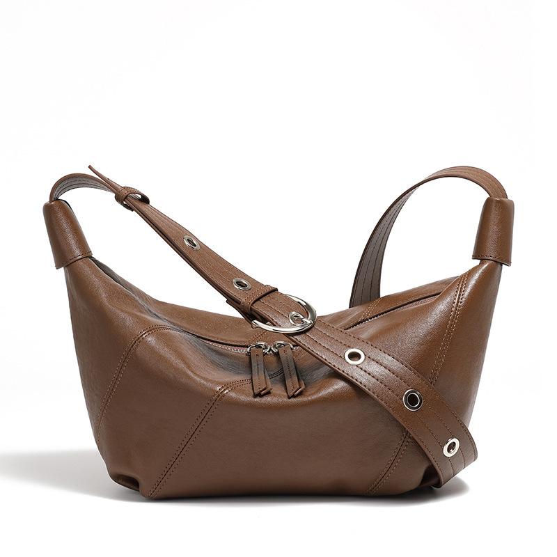 The First Layer Of Cowhide, Winter Genuine Leather, Light Luxury, High-End Fashion, Single Shoulder Crossbody Underarm Bag Woman Bag opening 39*bottom length 25*9*19 коричневый