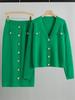 European & American Fragrance-Style Cardigan Sweater & Pencil Skirt Knitwear Set for Women - Spring & Autumn