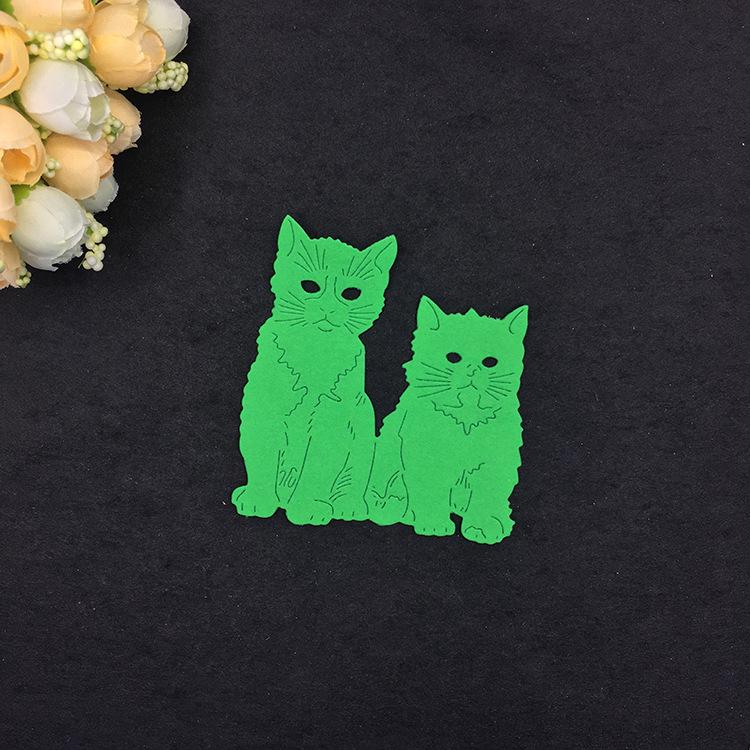 Scrapbook DIY Carbon Steel Knife Model Children's Puzzle Embossing Knife Mold Two Kittens