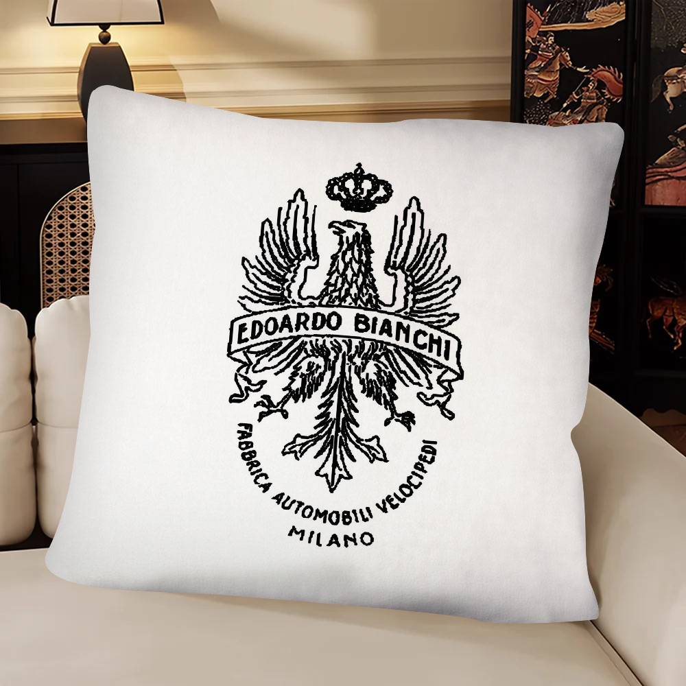 BBianchi Logo Pillow Case Fashion Square Pillowcase Bedroom Sofa Room Ins Decoration Leisure
