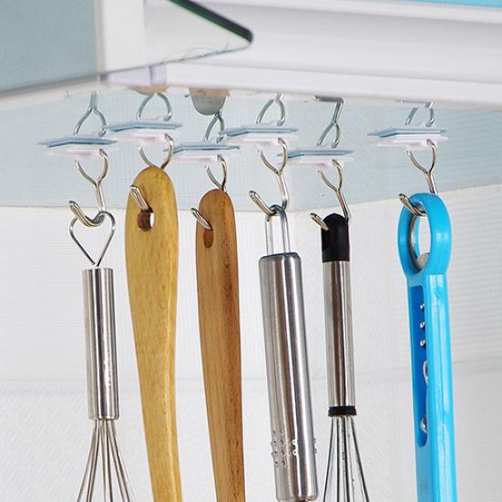 12Pcs Self Adhesive Bathroom Kitchen Stick On Wall Door Towel Holder Hook Hanger