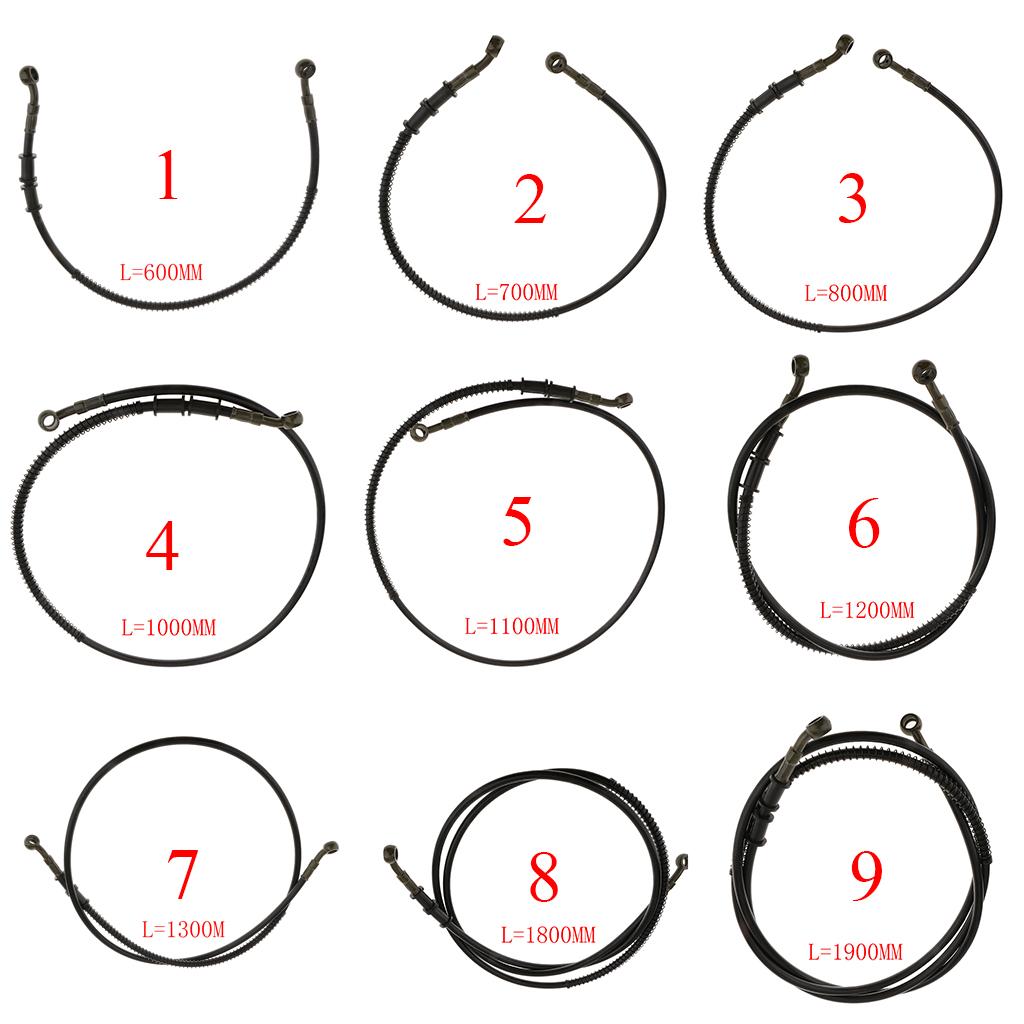 Motorcycle Brake Hose Hydraulic Oil Line Braided Tube for Motorbike ATV Universal 60cm Black