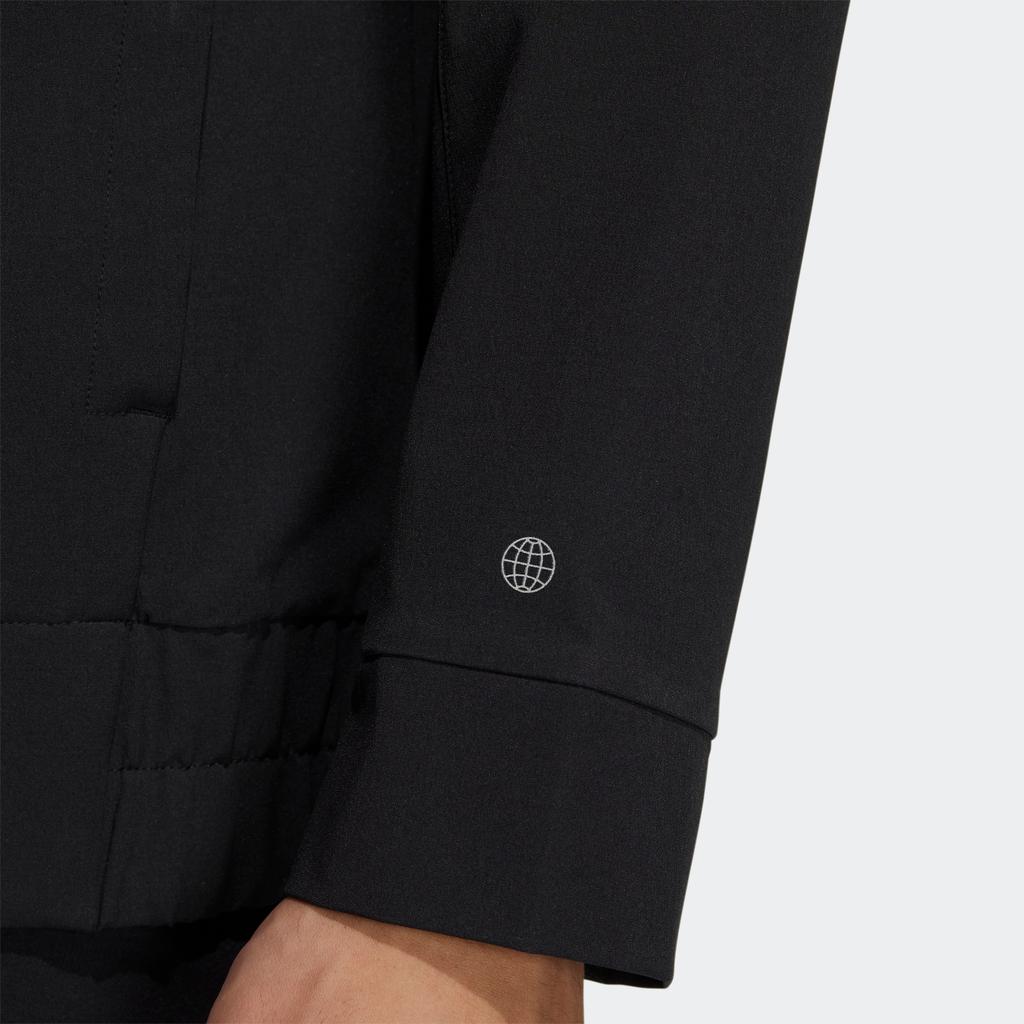 Adidas FW22 Solid Color Logo Print Hooded Jacket Unisex Outerwear Black IA1767