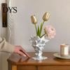 Nordic Style Home Decor Creative 3D Printed Flower Vase, Modern Decorative Minimalist Container, Office Desk Holder Artistic Floral Arrangement