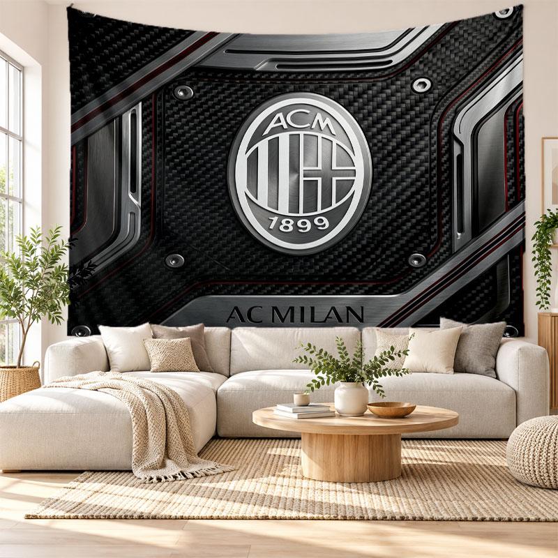 AC Milan Wall Tapestry, Soft Fabric Wall Hanging, Decorative Backdrop For Bedroom Home Wall Art