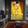 Gustav Klimt Kiss Reproductions Figure Oil Painting On Canvas Art Scandinavian Posters and Prints Wall Picture for Living Room