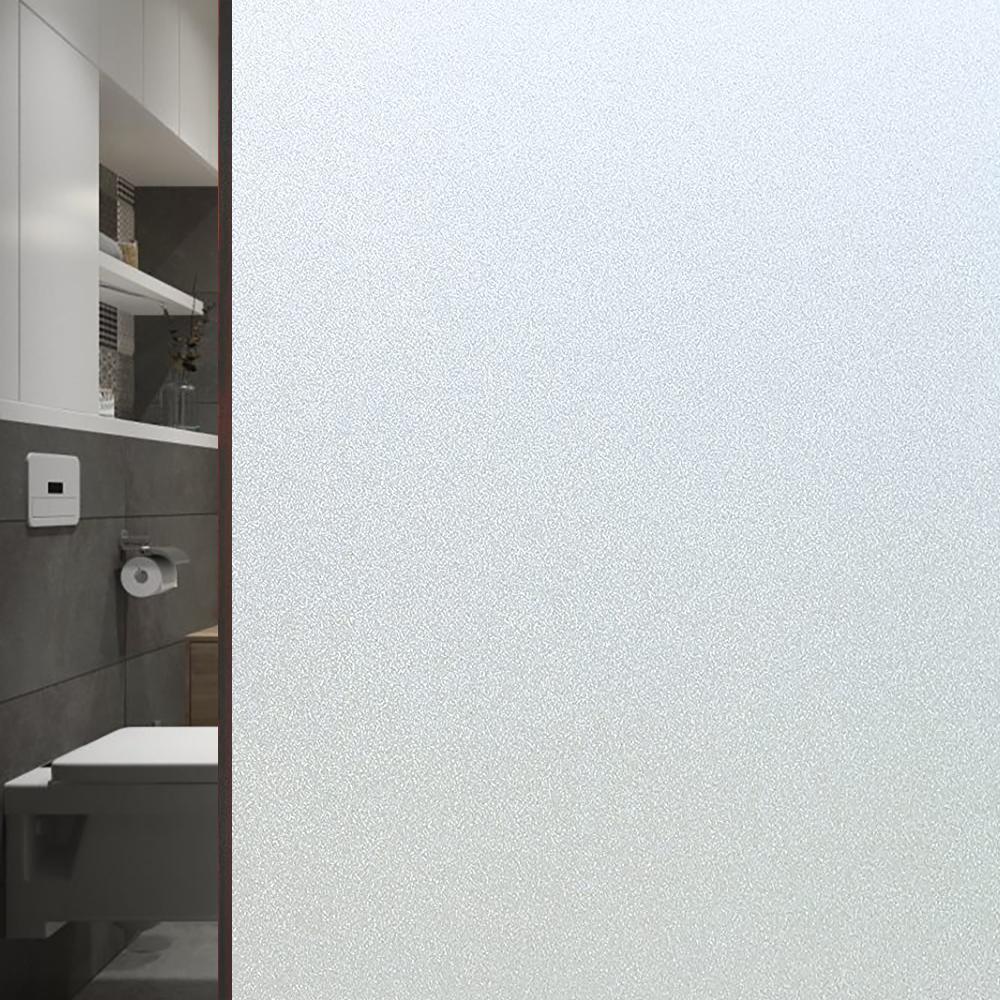 Película Cinza Fosca para Janela Privacidade Película Vitral Estática Auto-Adesiva Película Fosca Protetora UV Vinil para Vidro para Casa