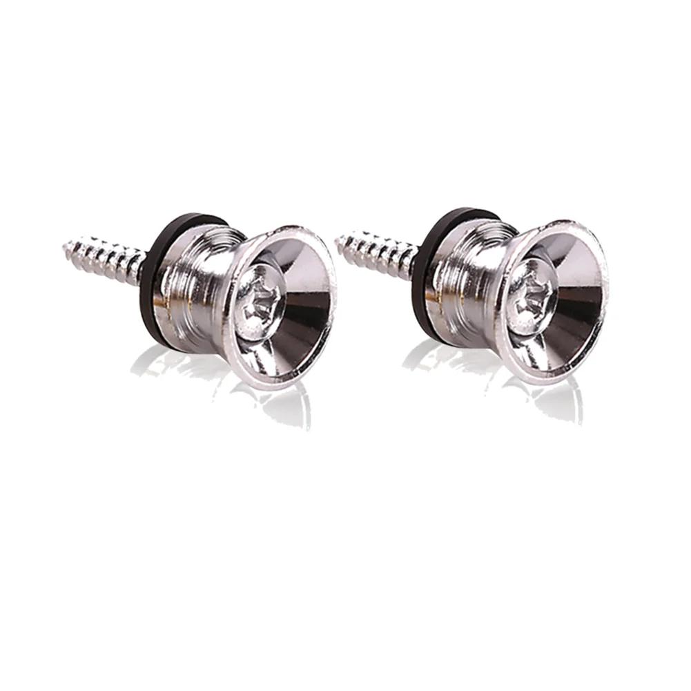 2pcs Guitar Pegs for Acoustic Electric Bass Ukulele Guitar Strap Buckle Lock Pins Metal Guitar Strap Buckle Button