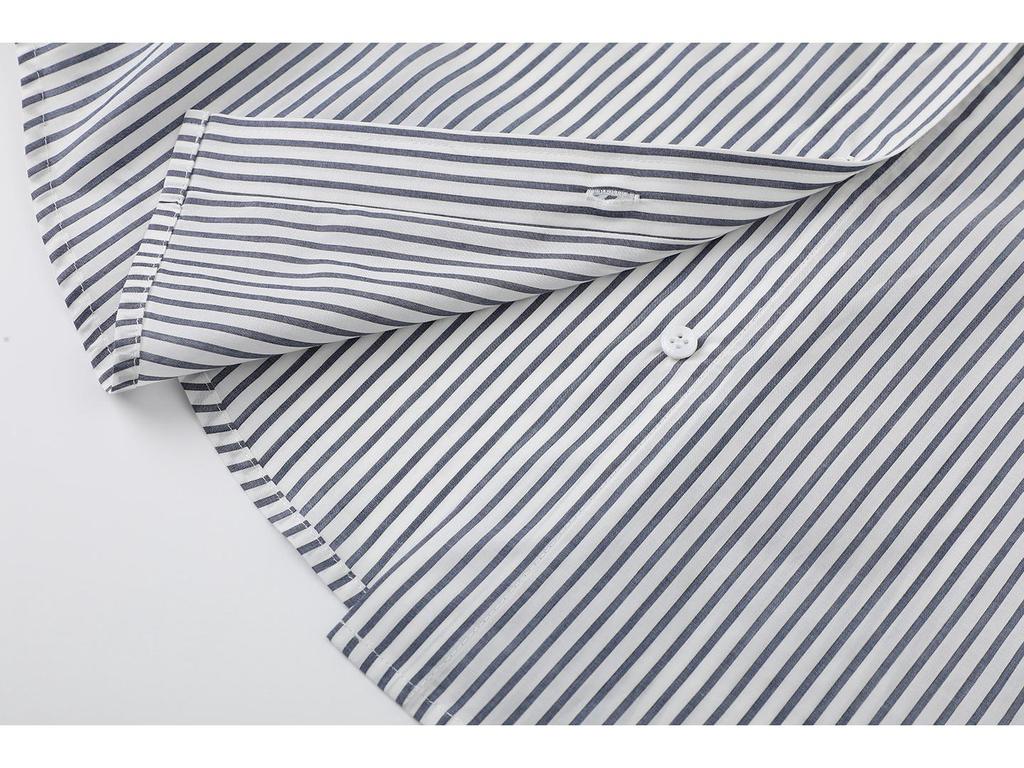 In Stock Spring 2026 Women's Casual Cartoon Print Striped Lapel Shirt, Versatile & Loose, Style 3K1CB09.