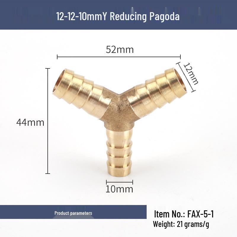 Copper Y-Type Reducing Tee Connector for Soft Water, Oil, and Air Pipes (Sizes 4, 6, 8, 10, 12)