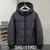Plusstorlek 5XL-11XL Mode Vinter Herr Dunjackor Huva Vattentät Casual Lös Tjock Varm Oversize Ytterkläder Herr Dunjacka
