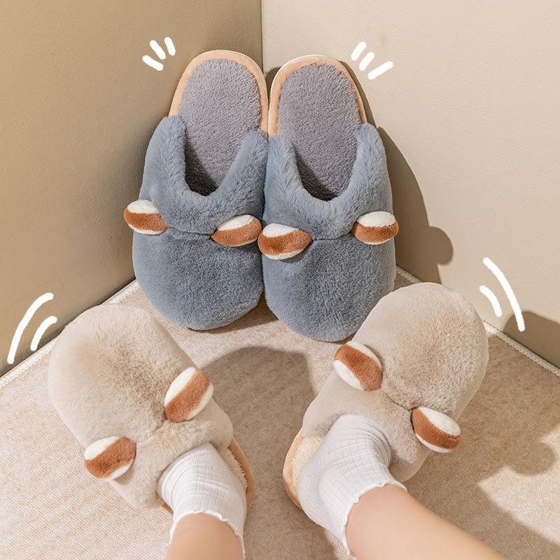 Cotton Slippers Winter Indoor Home Home Thick Bottom Non-slip Warm Couple Plush Slippers Autumn and Winter 2025 New