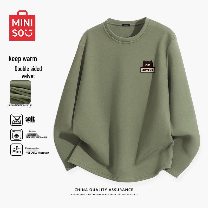 Miniso Men s Fleece-Lined Thermal Long-Sleeve T-Shirt XL