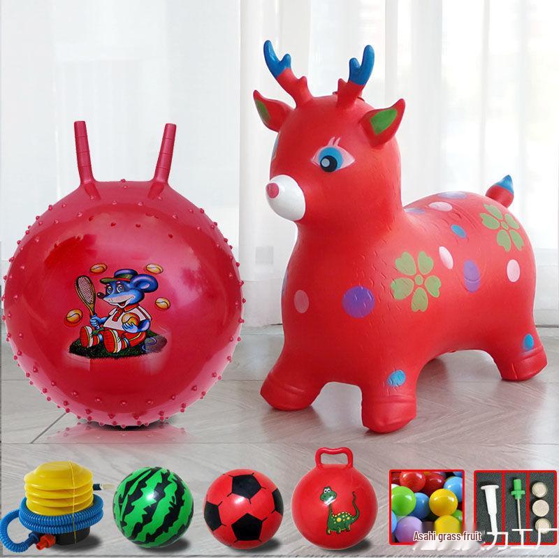 Extra Large Inflatable Bouncy Horse with Music - Thickened Leather Ride-On Pony for Children