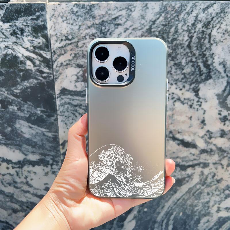 Cool Ocean Turtle Pattern Phone Case For iPhone 15 14 Pro Max 11 12 13 Pro Max Mini 15 Plus Sea Blue Turtle Design Laser Covers