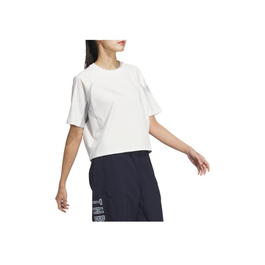 Adidas Future Style Short Sleeve Sports Casual Round Neck T-Shirt Women Tops Bright-White JN3505