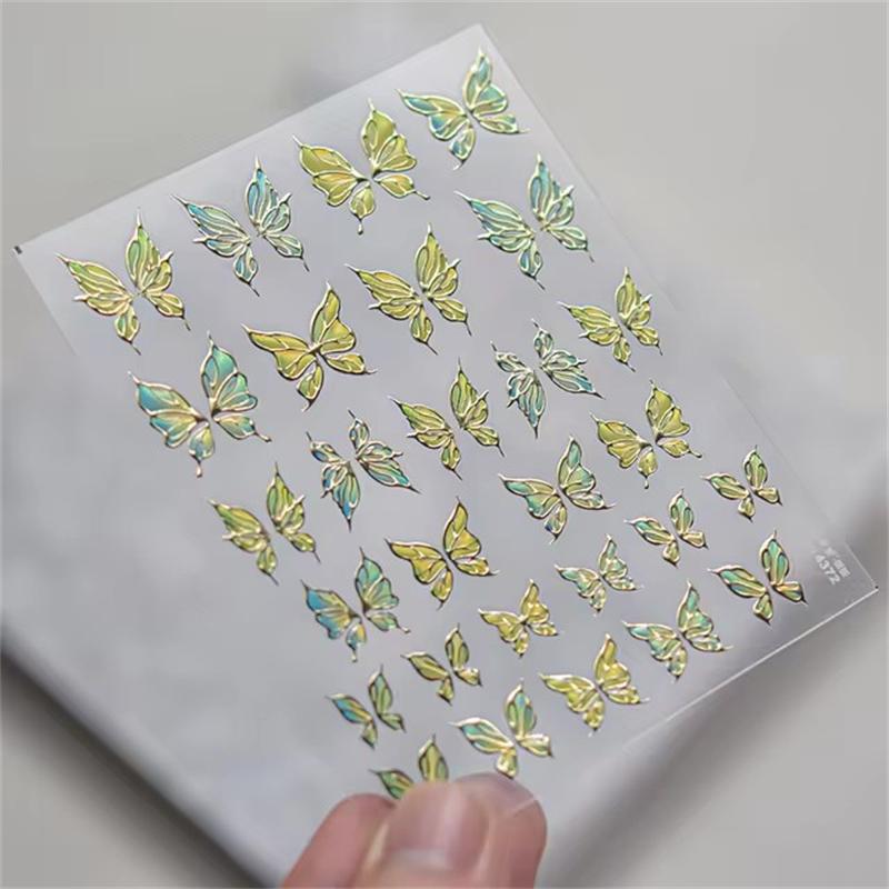 1PCS French Jelly Nail Stickers Dreamy Bubble Meteor Butterfly Star Moon Self Adhesive Stickers For Nail DIY Nail Art Decoration