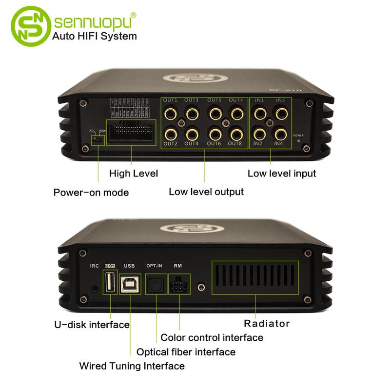 Sennuopu DP X10 Car Audio 4 Ch Power Amplifier 8 Channel Dsp Processor Bluetooth Amp Equalizer Amplificador Automotivio Sound