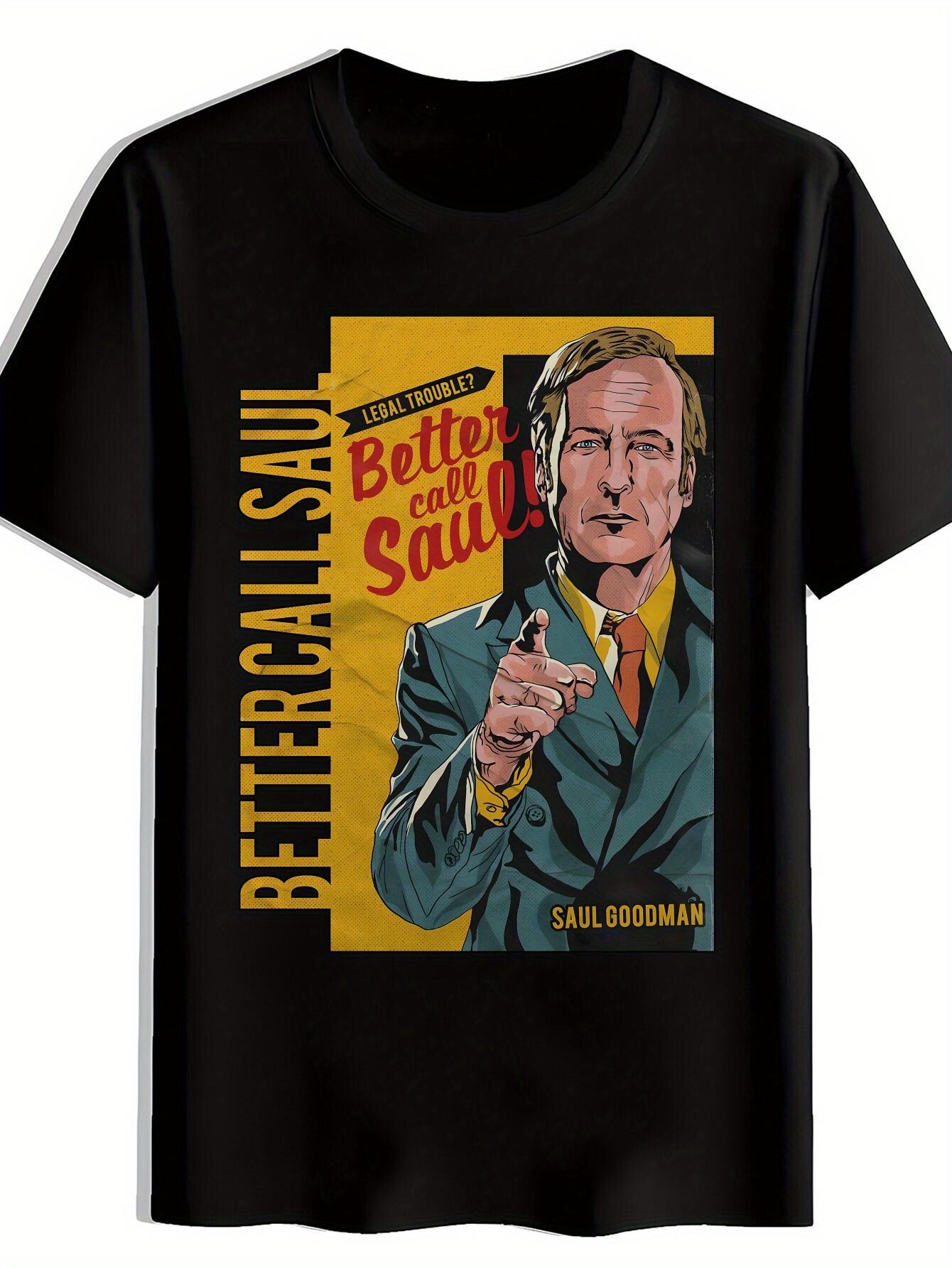 T-shirt Saul Goodman Better Call Saul Graphic - Black Casual Summer Tee with Bold Yellow & Red Design XXXXL