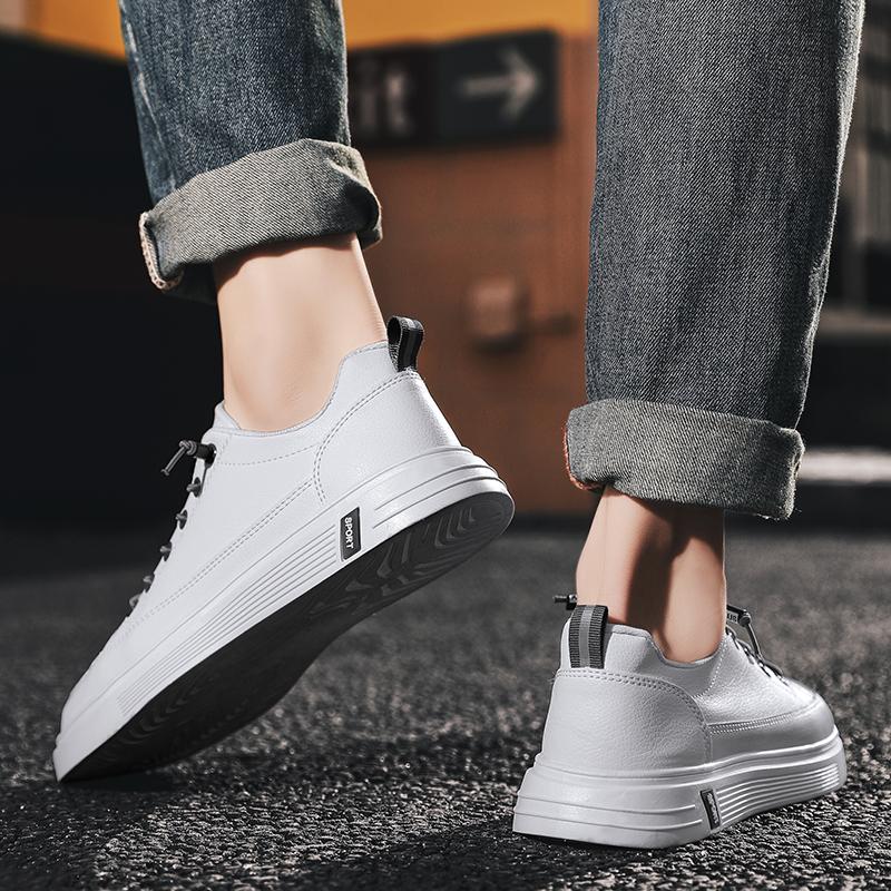 Weiße vulkanisierte Sportschuhe für Herren, einfarbig, rutschfest, abriebfest, Herrenschuhe, Business-Schuhe, Herren-Fahrschuhe