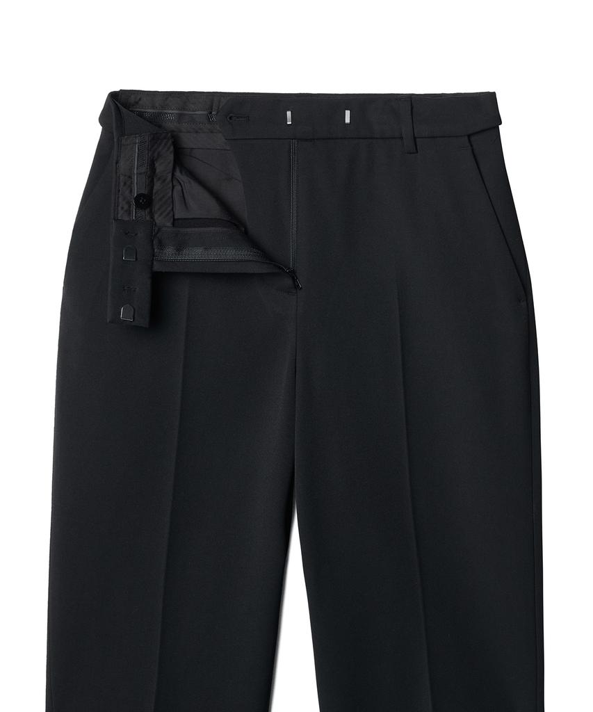 MUSINSA STANDARD WOMAN Women'S Heavyweight Fleece-Lined Slim Straight Hidden Elastic Waist Slacks [Black]