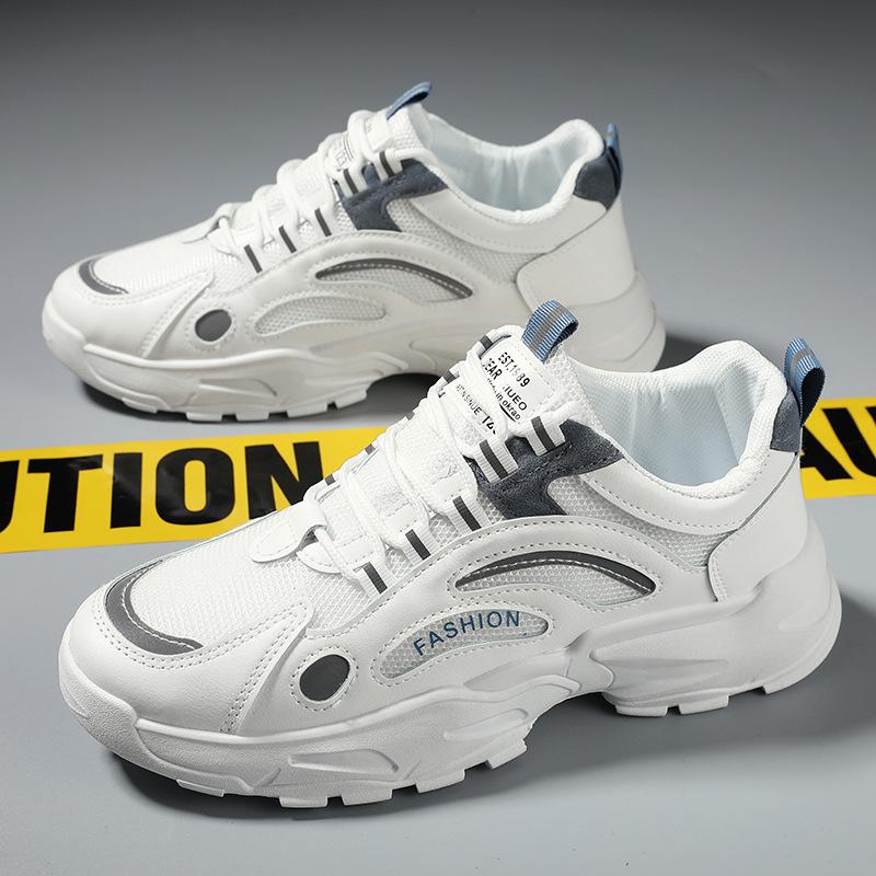 2025 spring and autumn new casual mesh sports shoes breathable men's shoes trend student platform dad shoes men's fashion